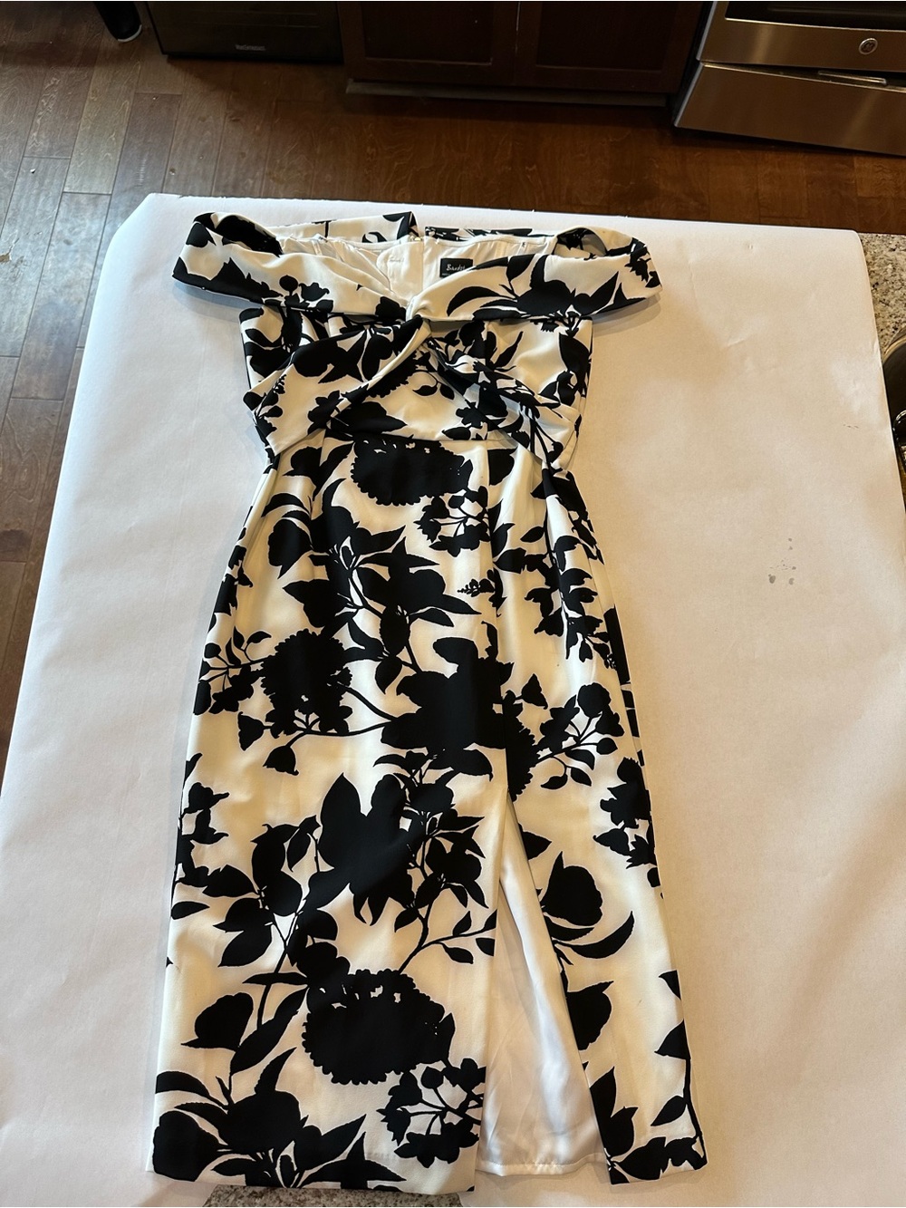 Bardot Black & White Floral Midi Dress - Picture 1 of 3